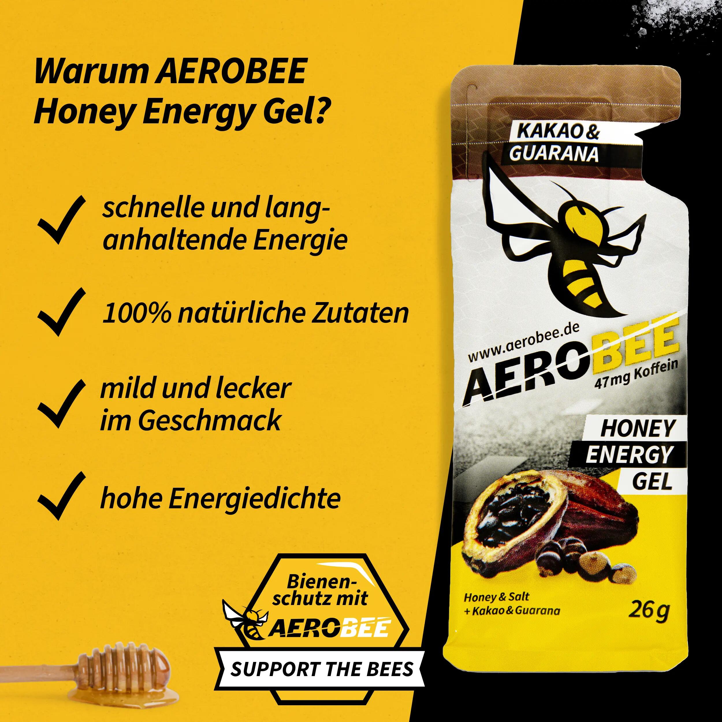 10er Pack AEROBEE Kakao & Guarana Energy Gel 3/7