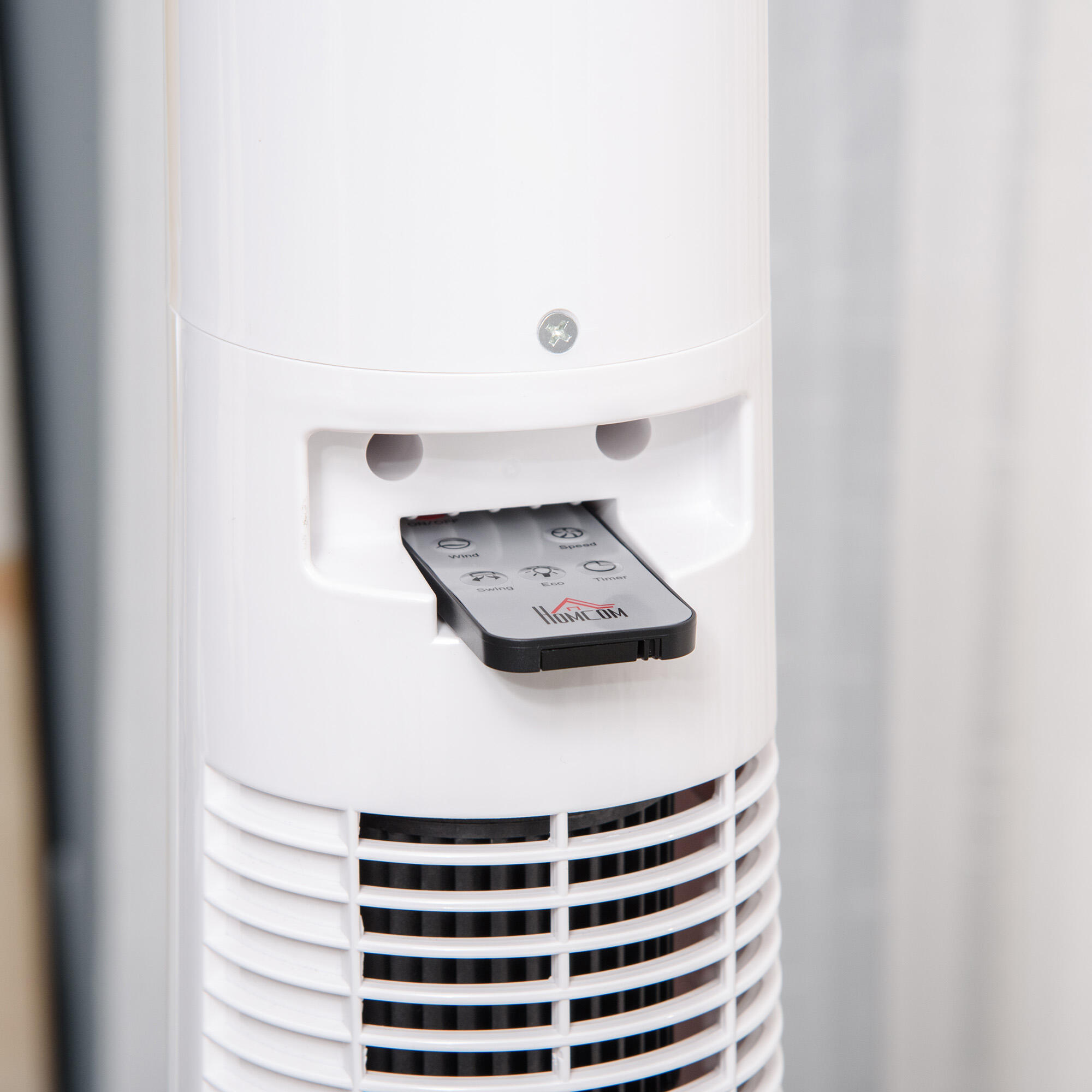 Ventilador de Torre HOMCOM 32x32x118.2 cm Blanco 5/5