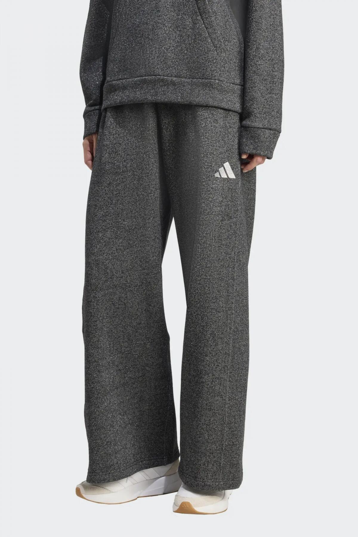 Pantalone donna adidas all szn holiday glitter fleece loose - grigio 5/6