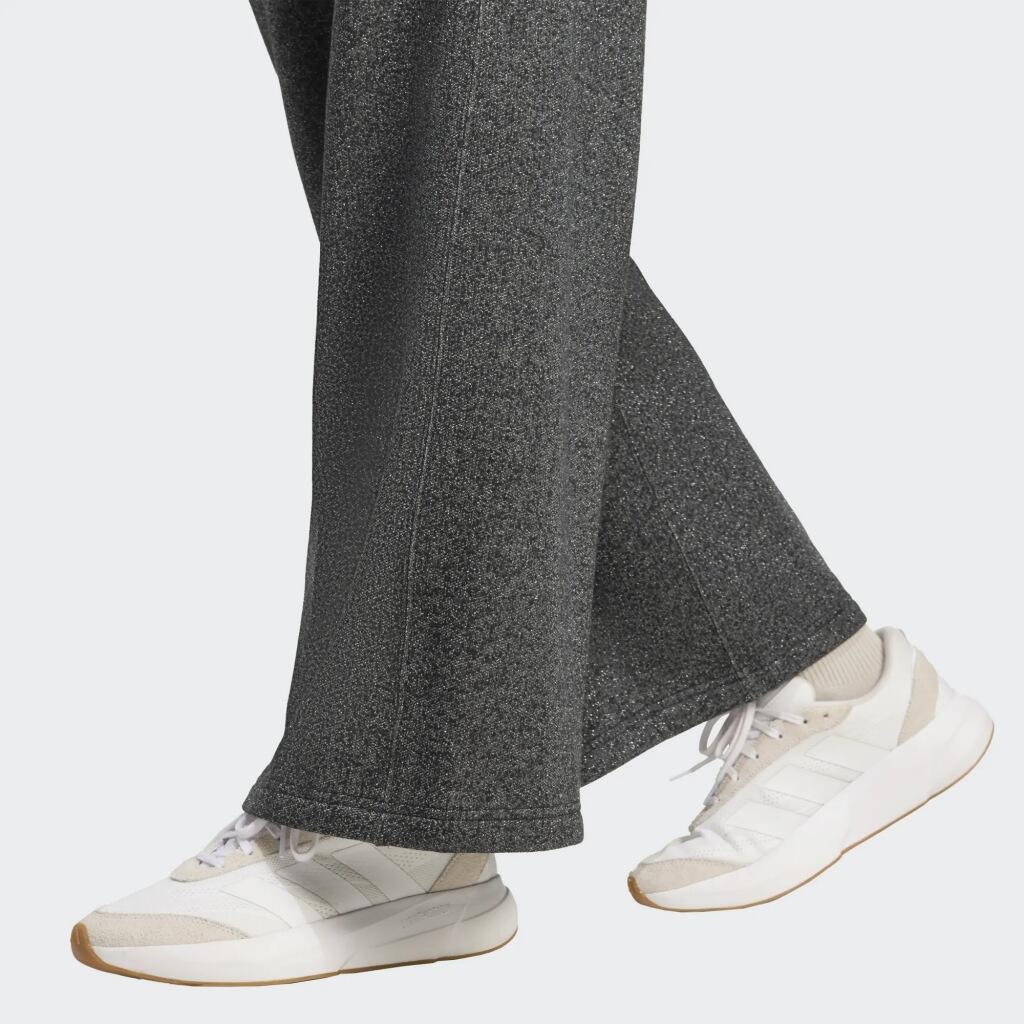 Pantalone donna adidas all szn holiday glitter fleece loose - grigio 4/6