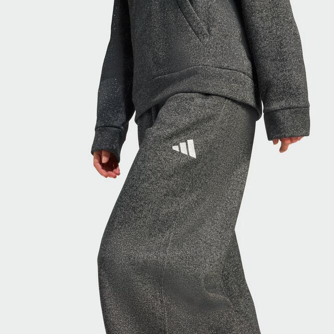 Pantalone donna adidas all szn holiday glitter fleece loose - grigio 6/6