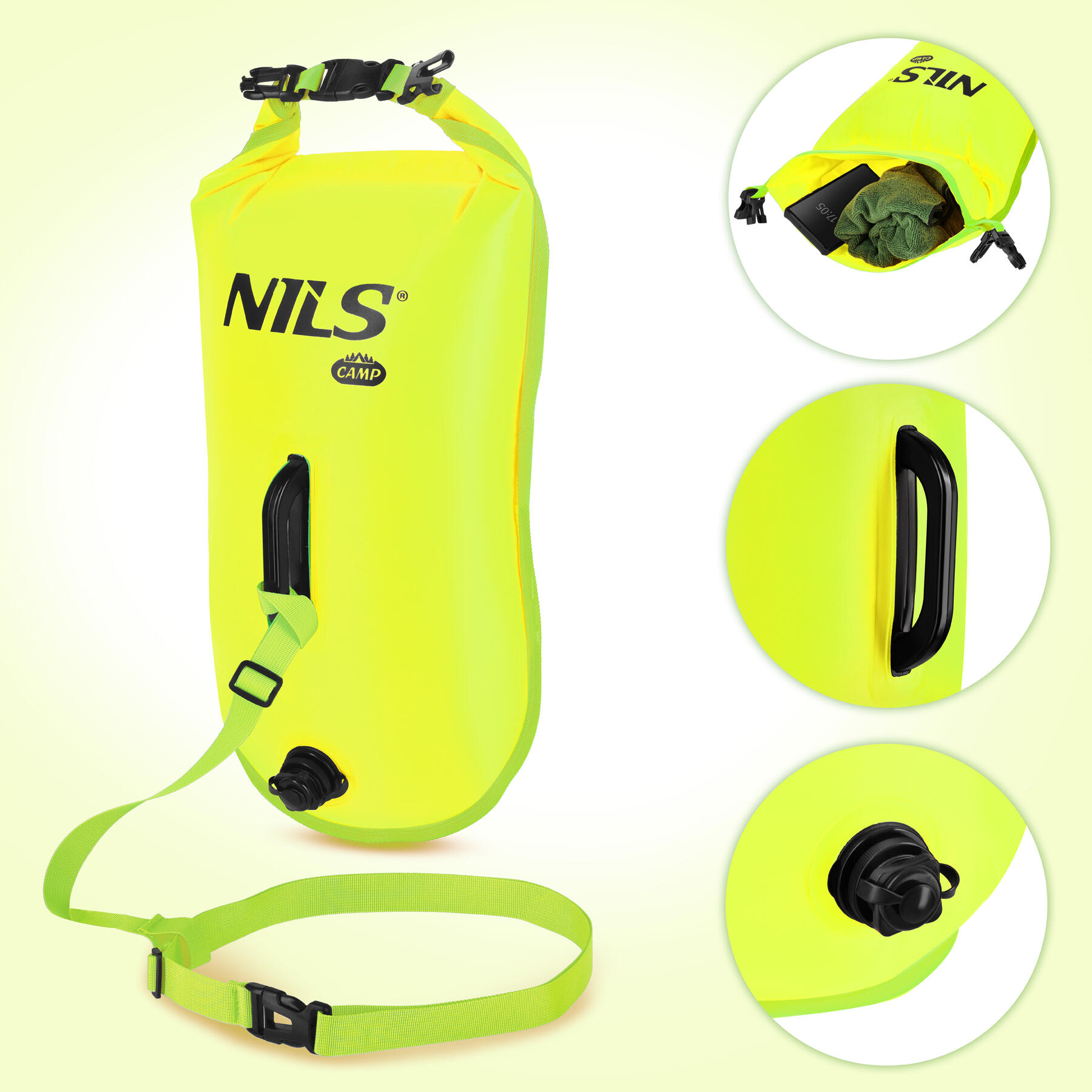 Bouée de sécurité gonflable 3 en 1 pour la natation, 28 L, NILS CAMP NC1772 2/7
