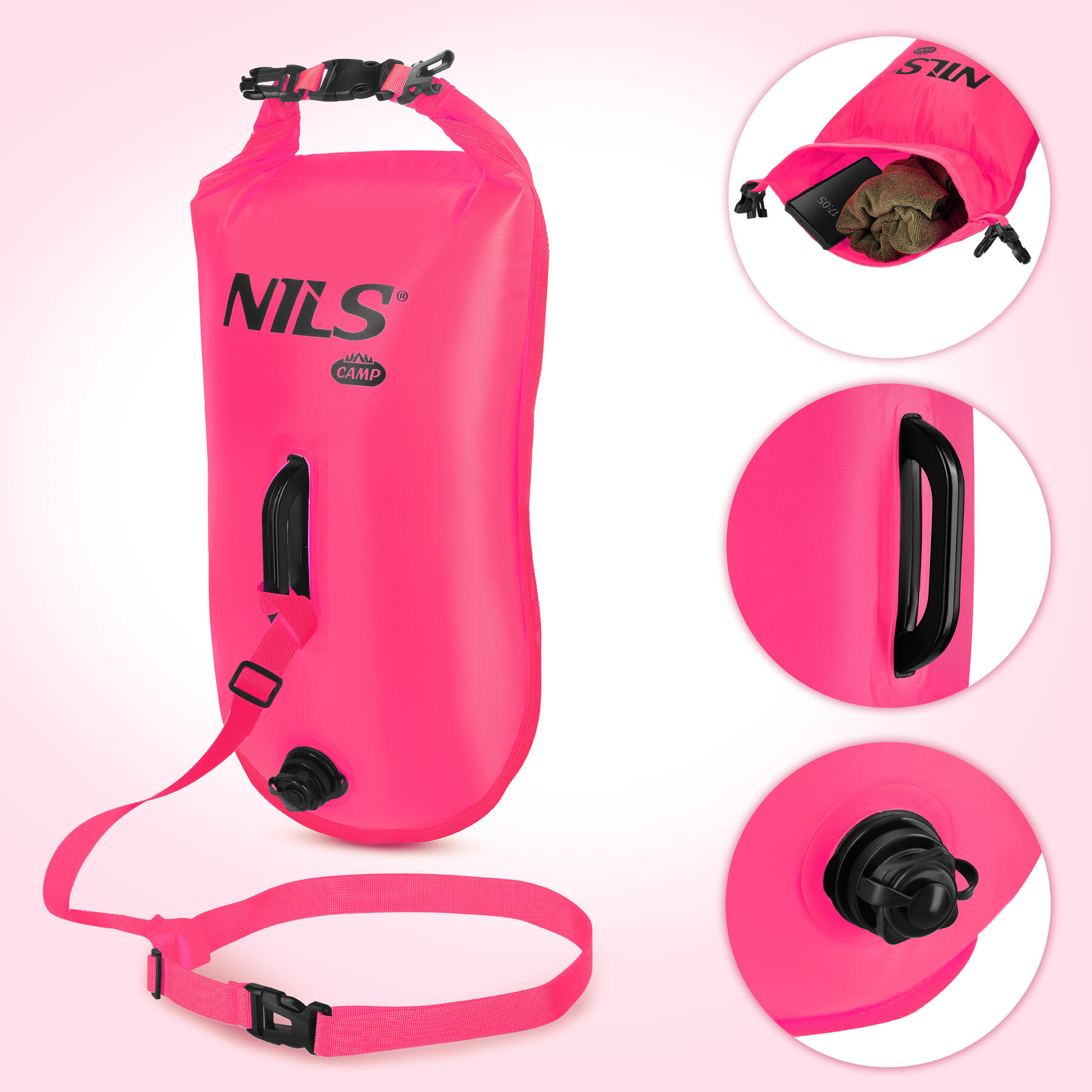 Bouée de sécurité gonflable 3 en 1 pour la natation, 28 L, NILS CAMP NC1772 5/7