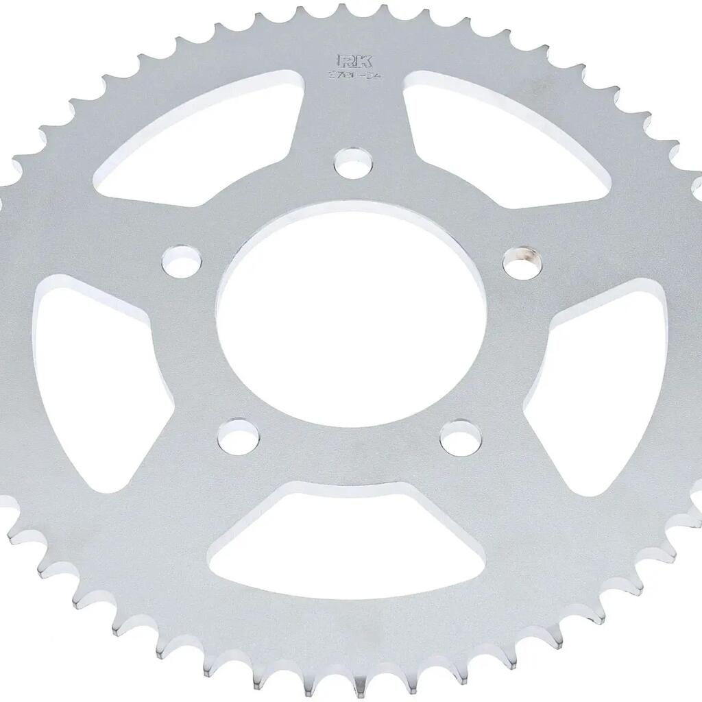 RK Chain Wheel 428 — 54-tooth Steel Sprocket, Silver.