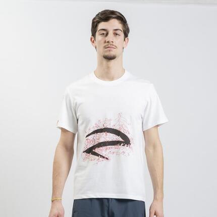 T-shirt en coton AZZA FENCING motif blanc et noir - manches courtes col rond