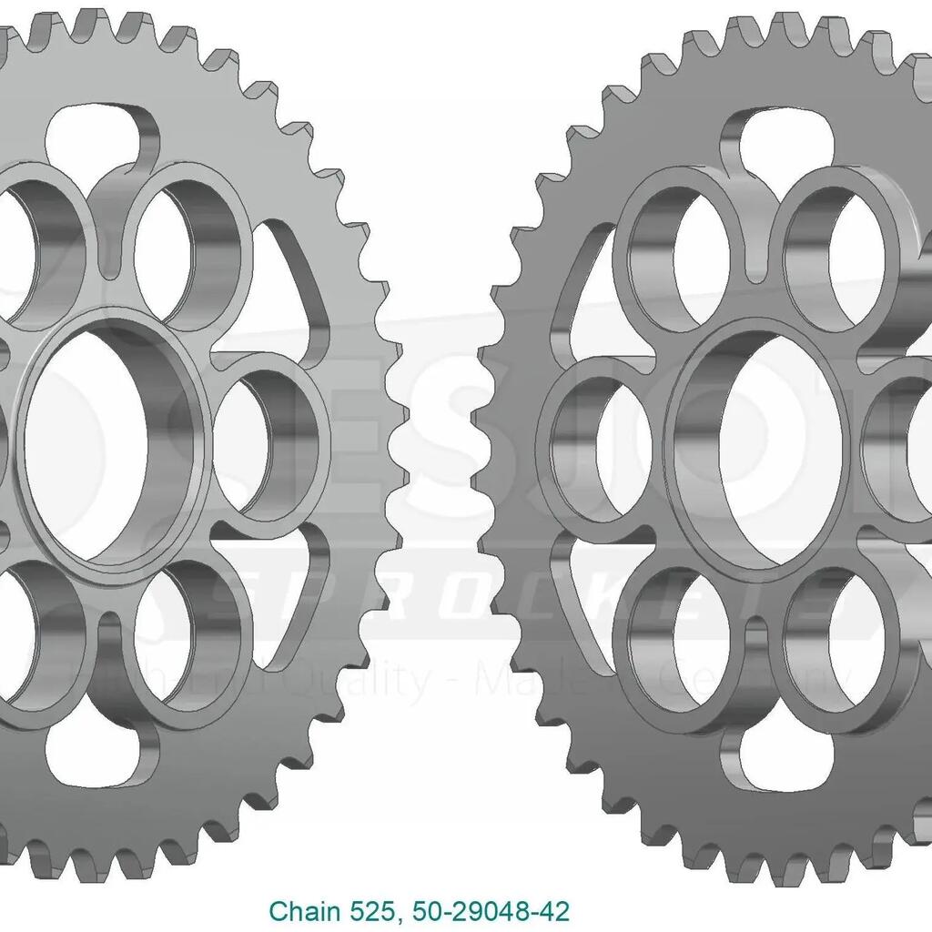 ESJOT chain wheel 525 — 43 teeth, steel, silver.