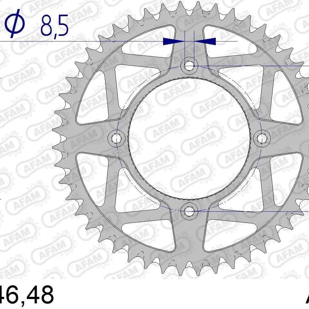 AFAM 520 Chain Wheel — 48T Aluminium, Anthracite Finish.