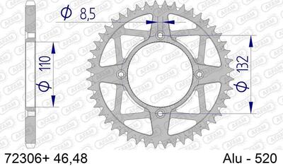 Afam tandwiel 520 48t alu antraciet.