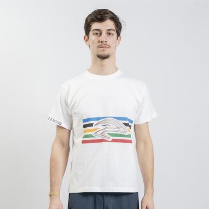 AZZA FENCING Light T-Shirt Muster Olympic – Weiß