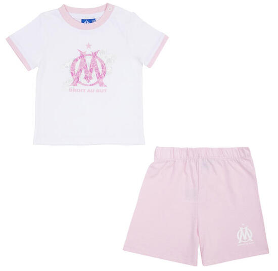 Ensemble T-shirt + short bébé fille OM - officiel - OLYMPIQUE DE MARSEILLE