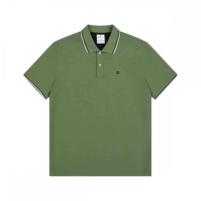 Polo da uomo CHAMPION, in cotone, sportiva, verde 1/4