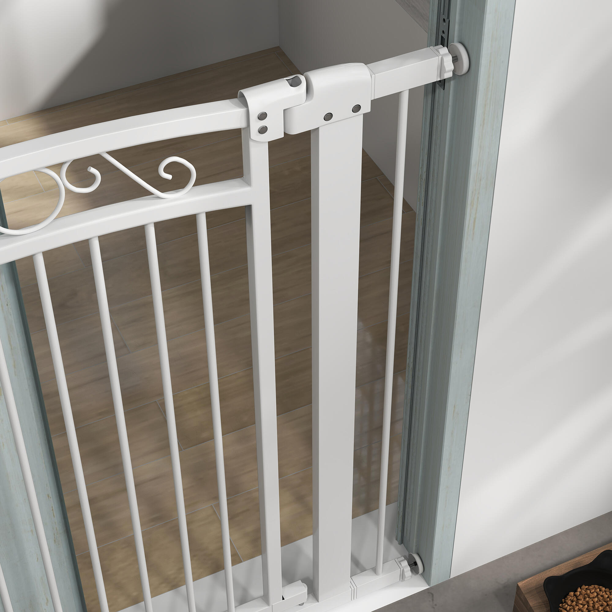 Barrera para Perros PawHut 104x4x96 cm Blanco 5/6
