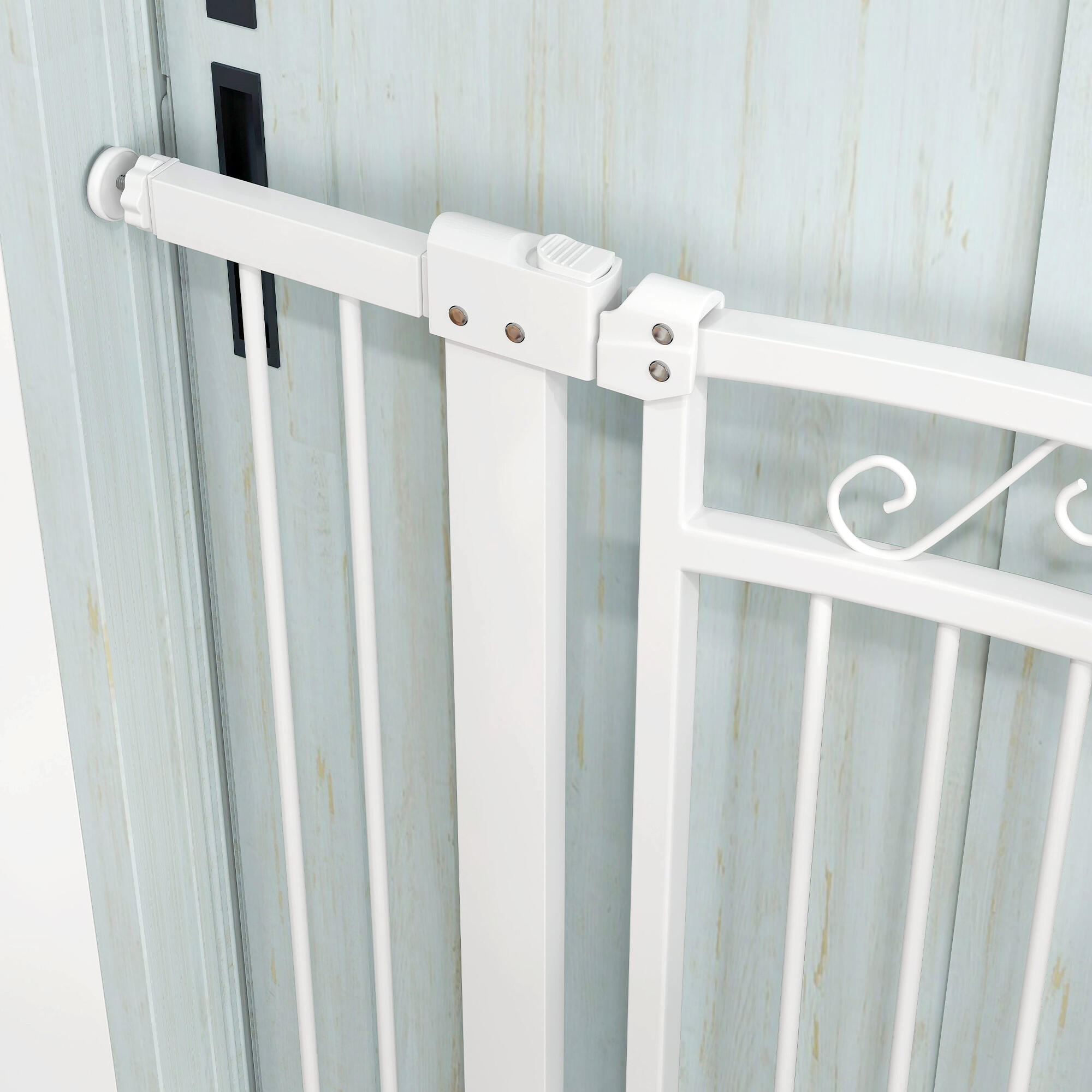 Barrera para Perros PawHut 104x4x96 cm Blanco 4/6
