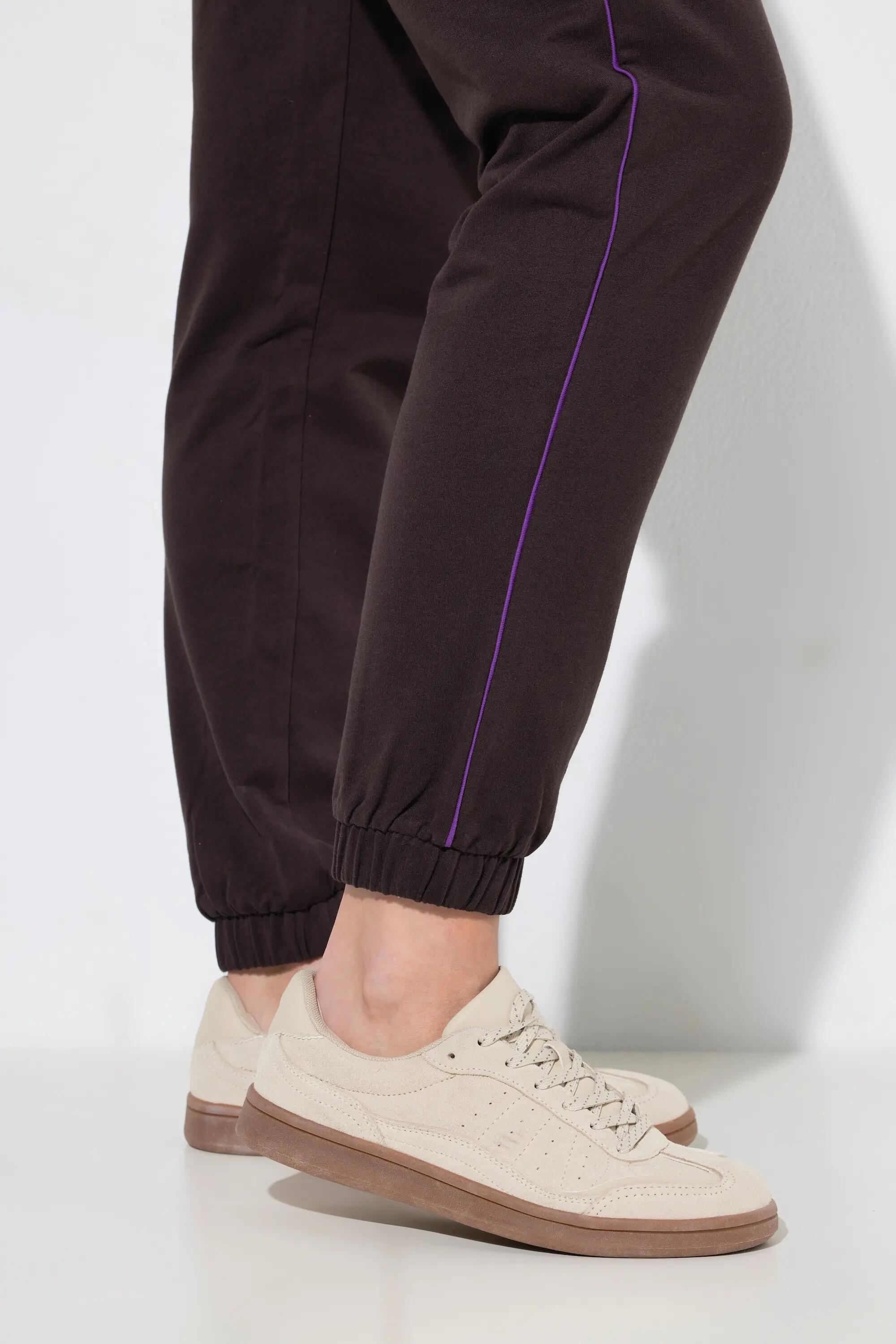Damen Jogginghose Seitenpaspel Elastikbund elastischer Saum 4/6