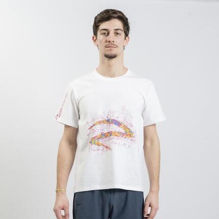 AZZA FENCING elektrisches Muster-Baumwoll-T-Shirt weiß