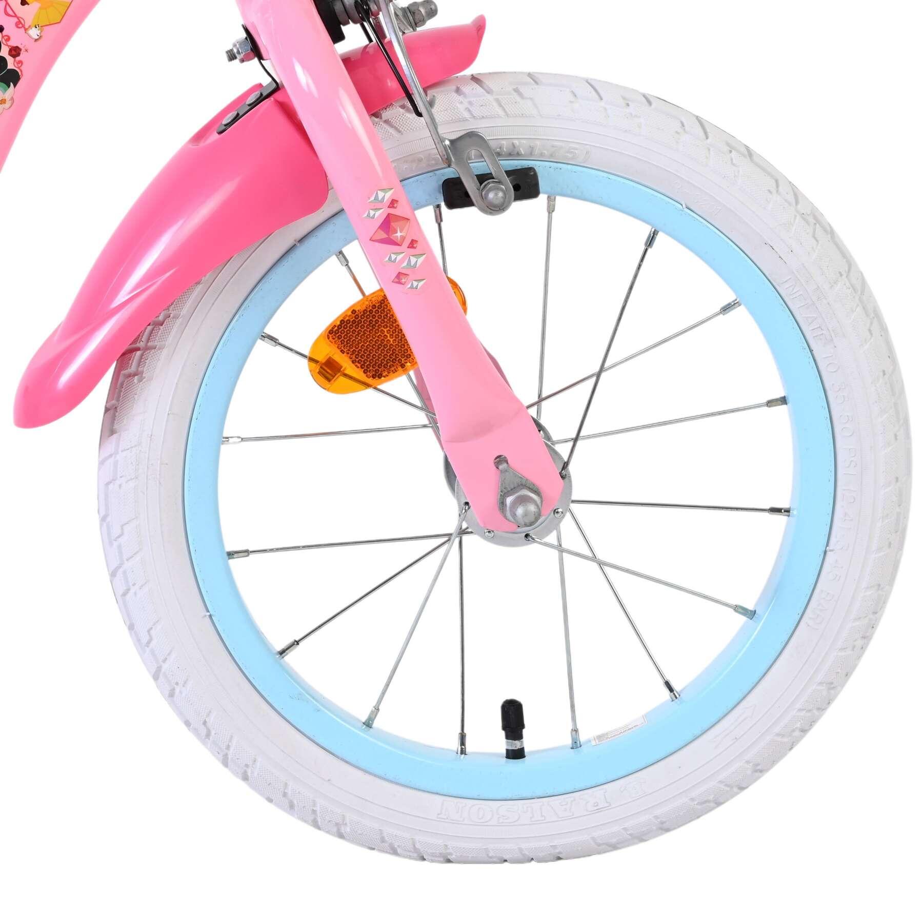 Disney Princess bicicletta per bambine 14 pollici rosa due freni a mano 3/7