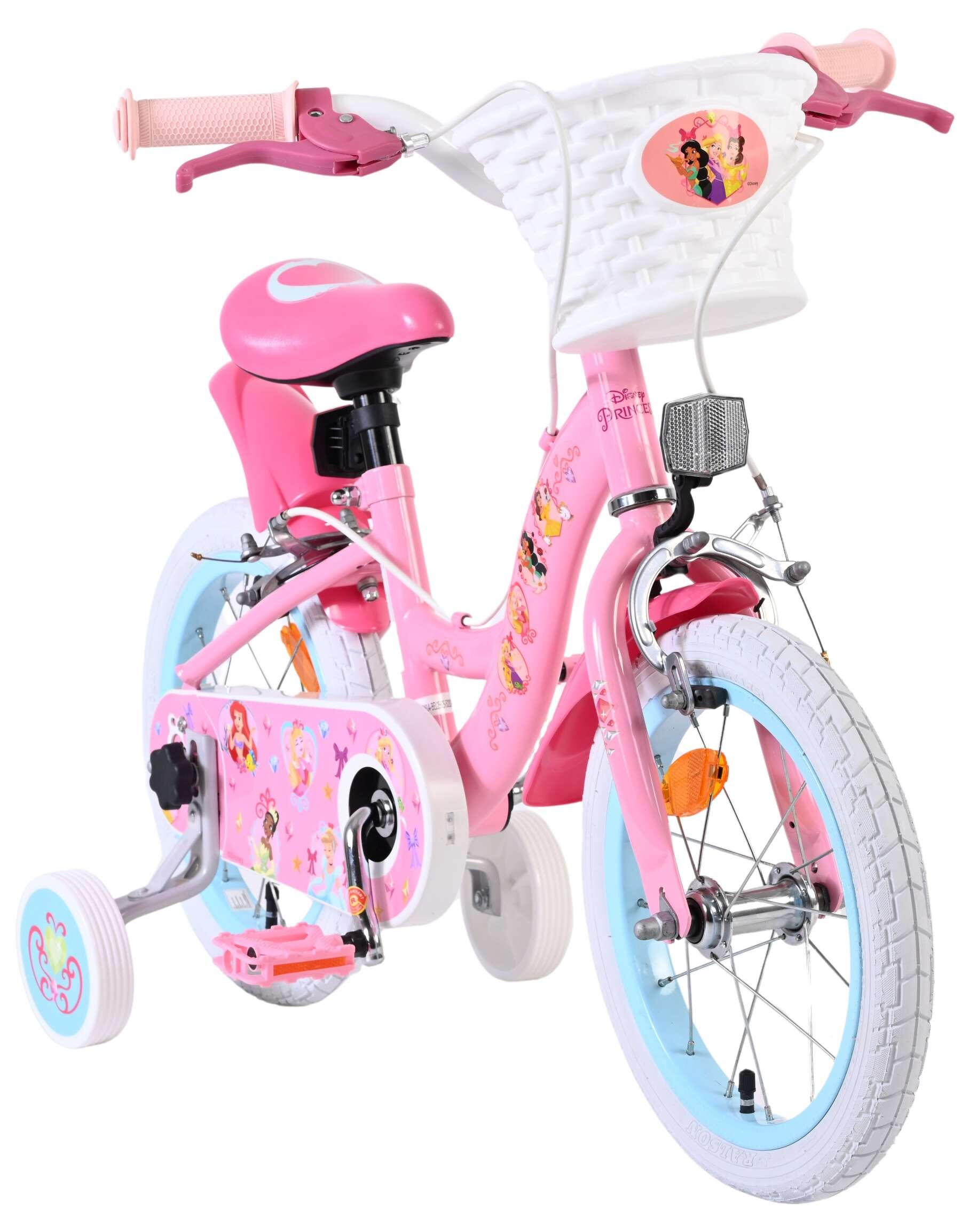 Disney Princess bicicletta per bambine 14 pollici rosa due freni a mano 5/7