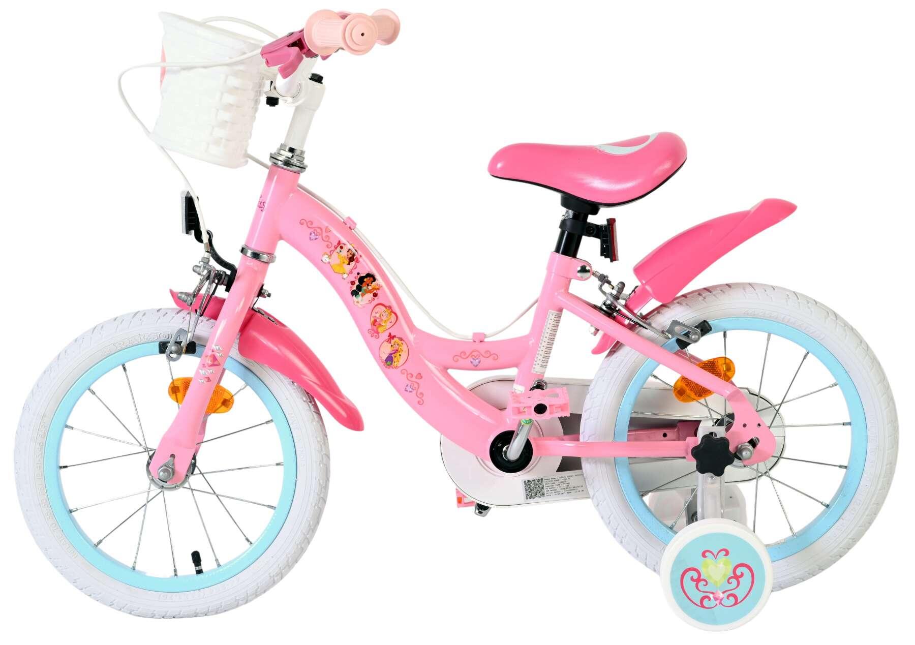Disney Princess bicicletta per bambine 14 pollici rosa due freni a mano 7/7
