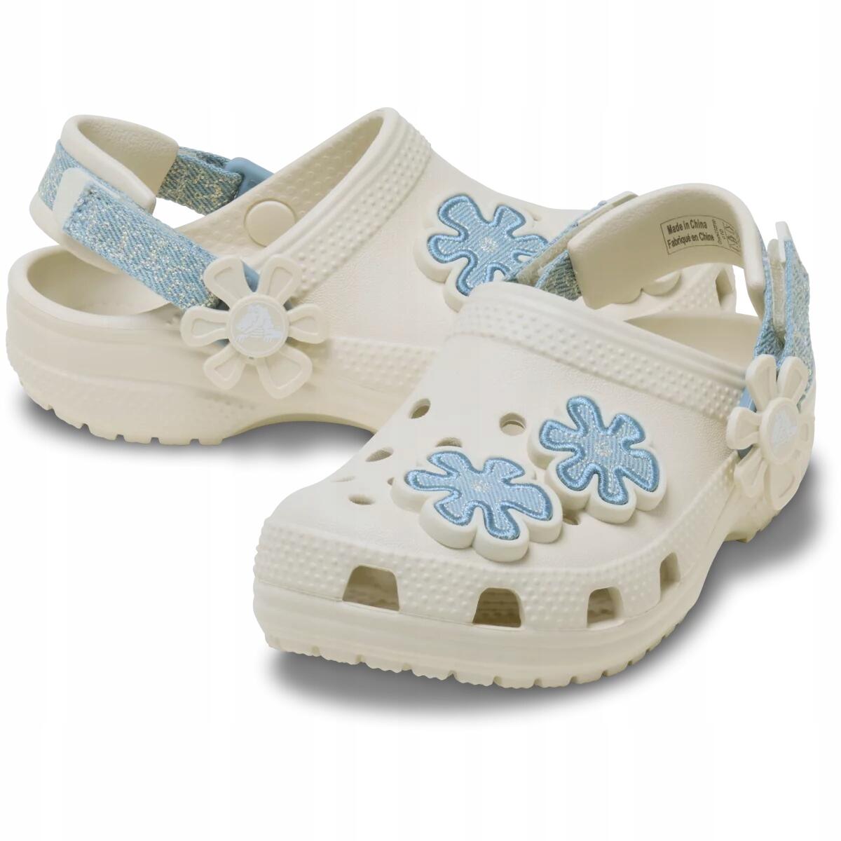 Chodaki Dla Dzieci Crocs Classic DNM FLWR Adj Backstrap Clog 2/6