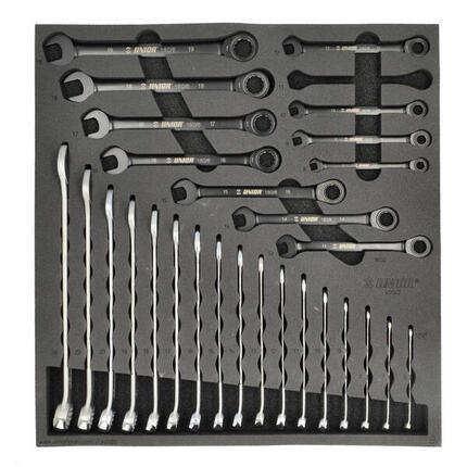 Établi d'incrustation d'outils Unior XLC - mousse 20 pièces