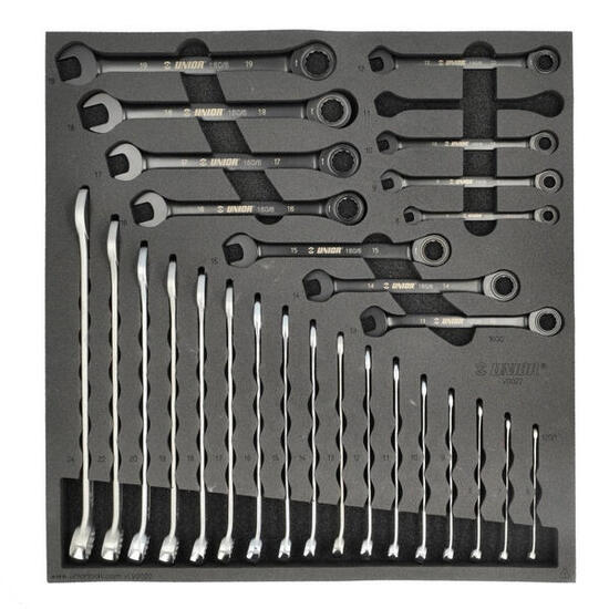 Établi d'incrustation d'outils Unior XLC - mousse 20 pièces