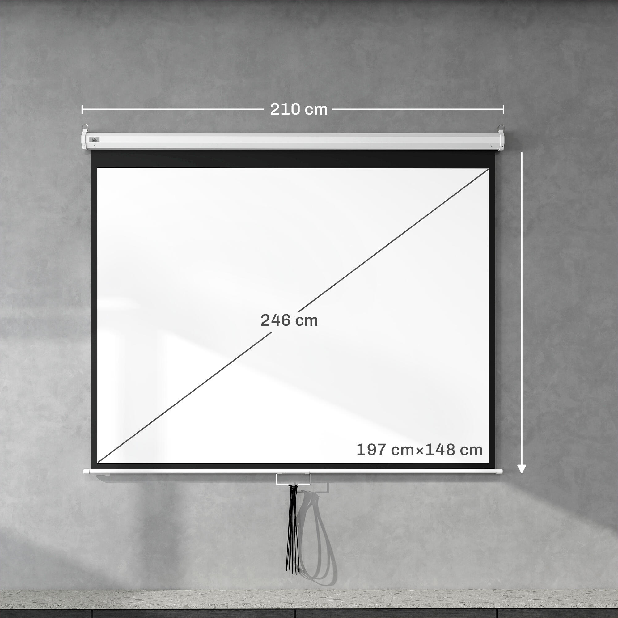 Pantalla de Proyector HOMCOM 203x152 cm Blanco 3/5