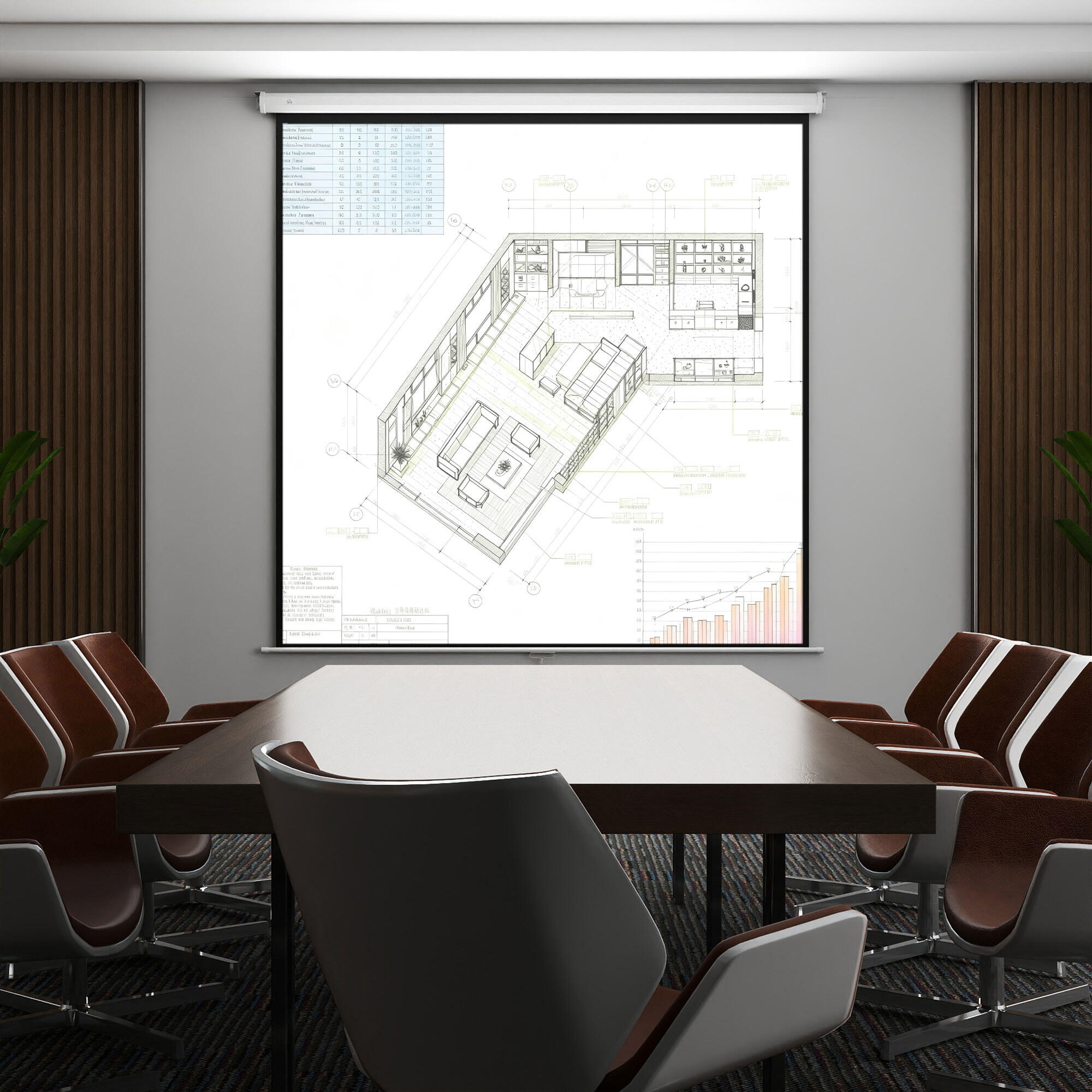 Pantalla de Proyector HOMCOM 223x8x223 cm Blanco 2/6