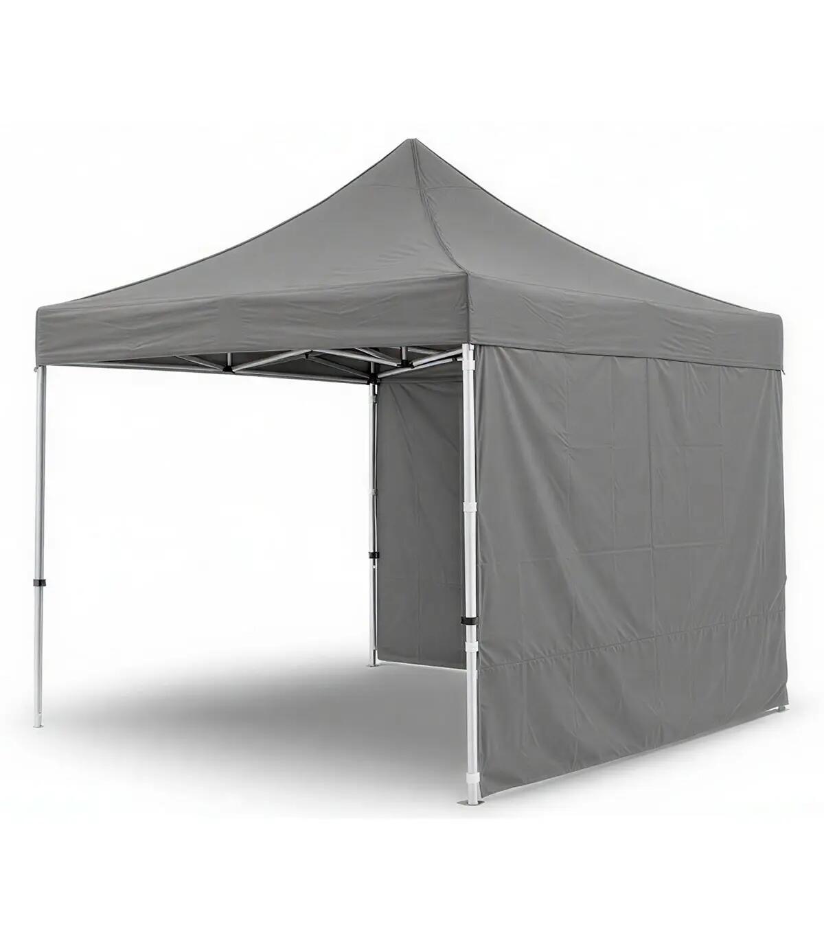 Seitenwand geschlossen 3x2m für Faltpavillon 3x3m – wasserdicht, grau 2/5
