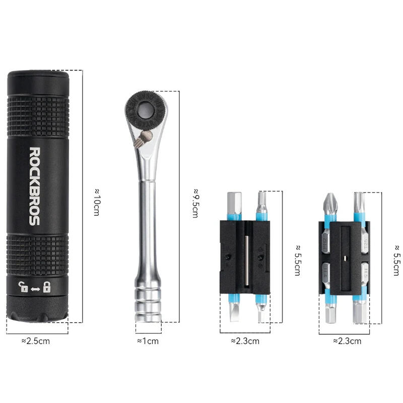 Zestaw narzędzi rowerowych grzechotka Rockbros 10el RB-8601 bity 5/7