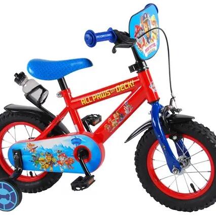 Paw Patrol 12-inch kids' bike, red-blue with training wheels