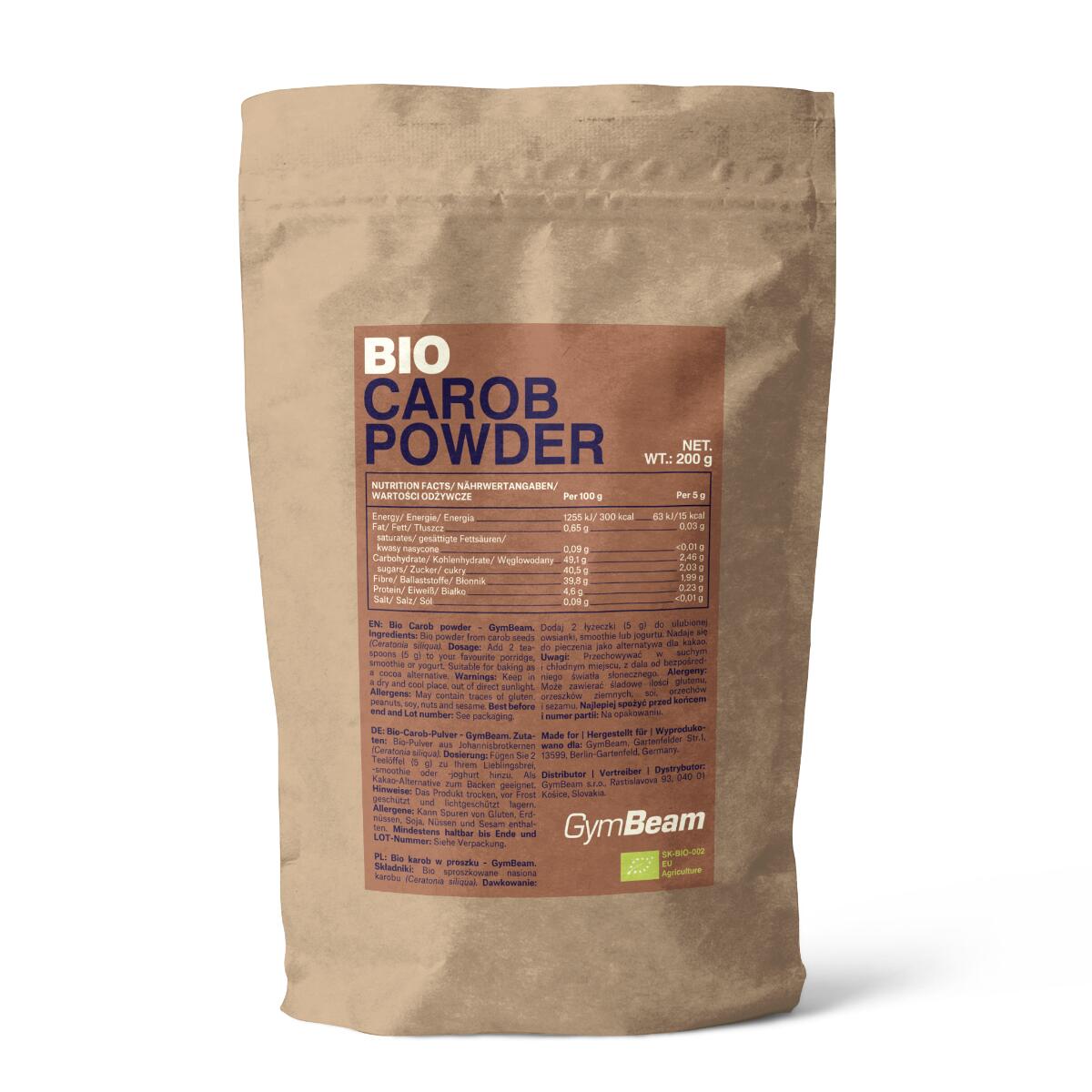 GYMBEAM Karobový prášek BIO 200 g