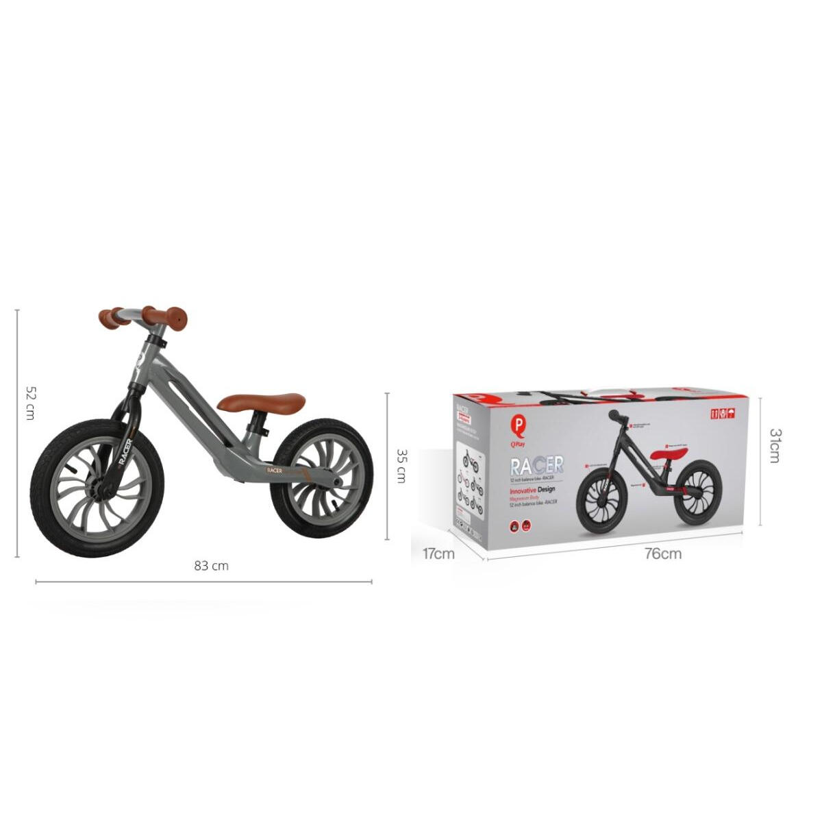 Qplay Racer grijze loopfiets 2/2