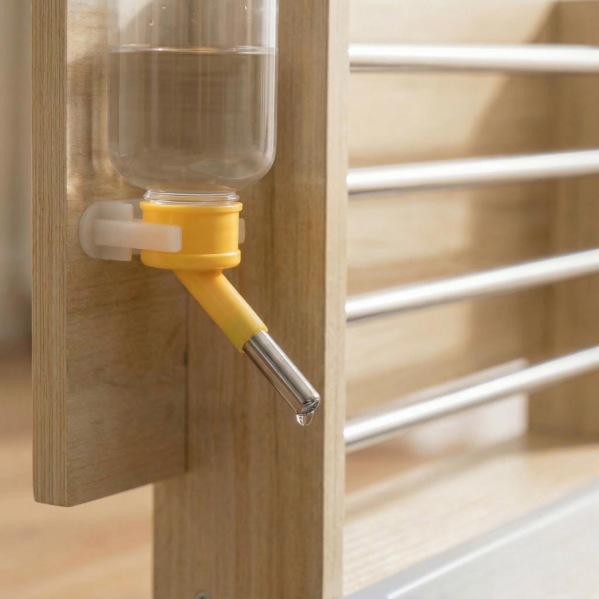 Comedero Heno Conejos PawHut 58x40x32 cm Madera Natural 4/5
