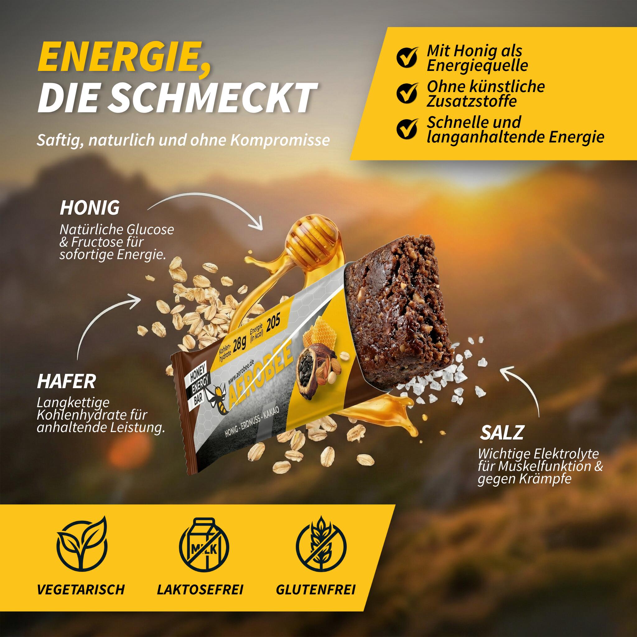 4er Probierpaket AEROBEE Honey Energy Bar 2/7