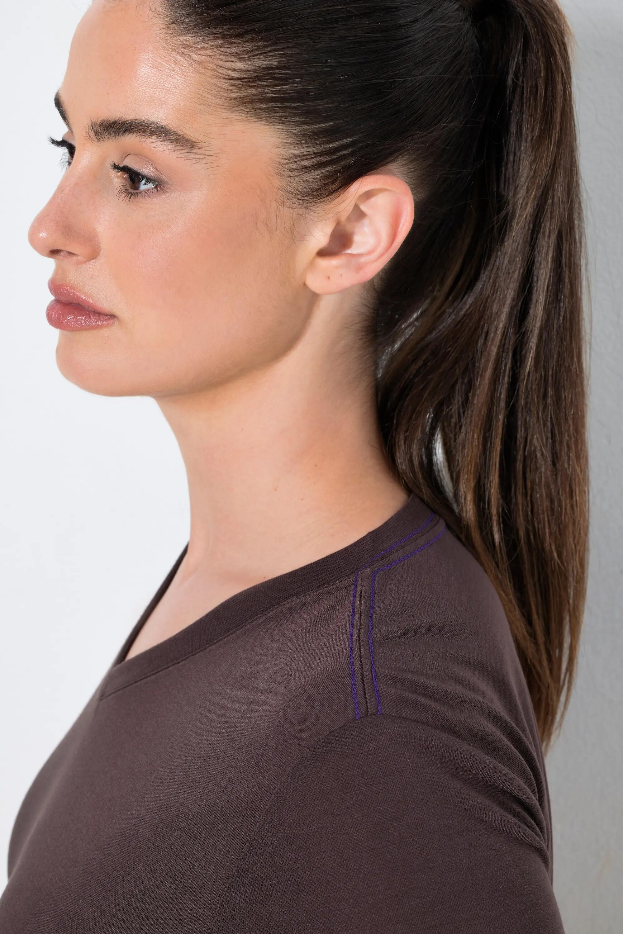 Dames Functioneel shirt antibacterieel V-hals korte mouw 4/6