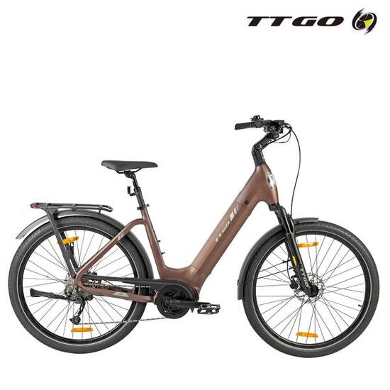 Vélo électrique homme/femme 2026 Z5 130km 27,5 pouces 9 vitesses Marron