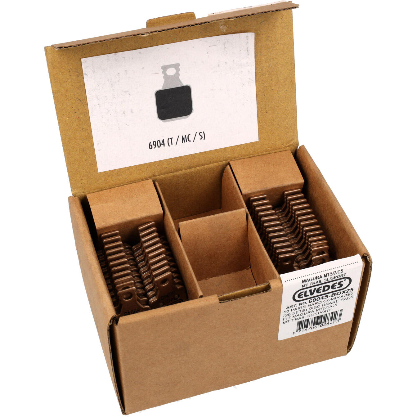 Plaquettes de frein disque Elvedes 6904s dures - 25 jeux (50 paires) 2/2