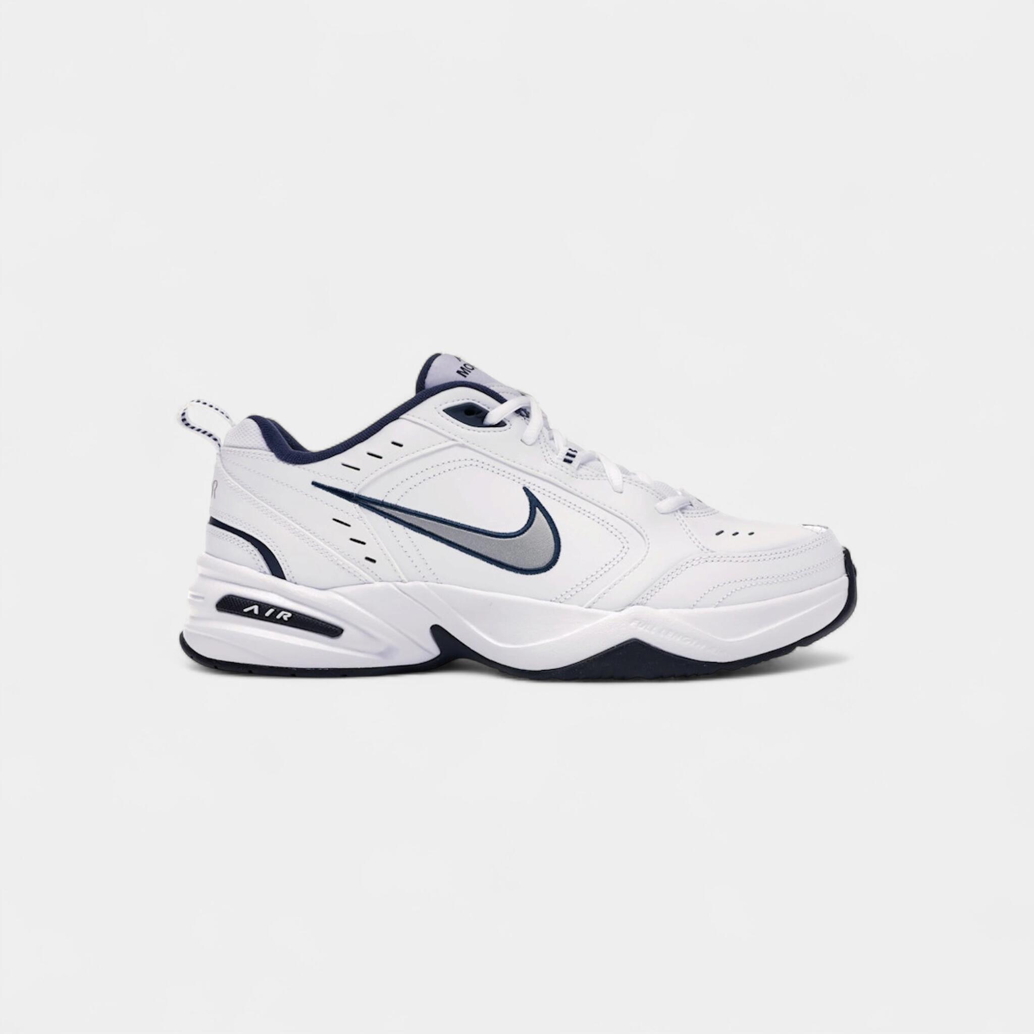 Nike Air Monarch IV White Navy 1/4