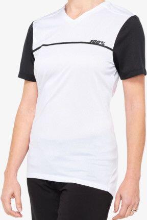 Maillot Manches Courtes Femmes 100% Ridecamp Blanc / Noir 1/1