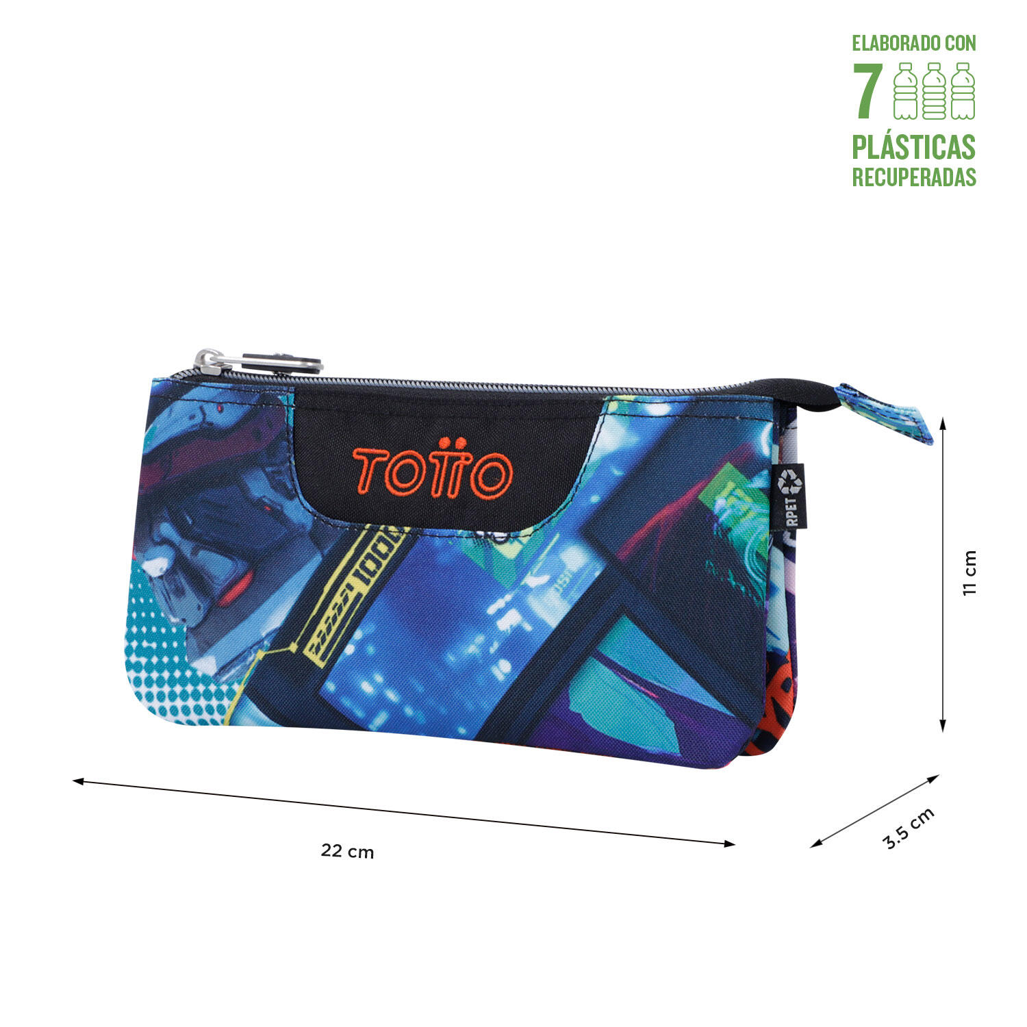 Totto Estuche escolar Tablero Kasuya Poliéster reciclado 22 x 11 x 3.5 cm 2/5