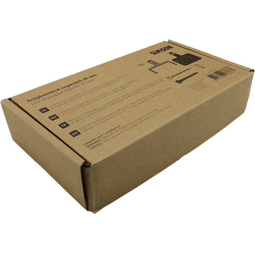 Pastillas de freno de disco orgánicas Simson para Shimano/Tektro, 25 juegos 4/5