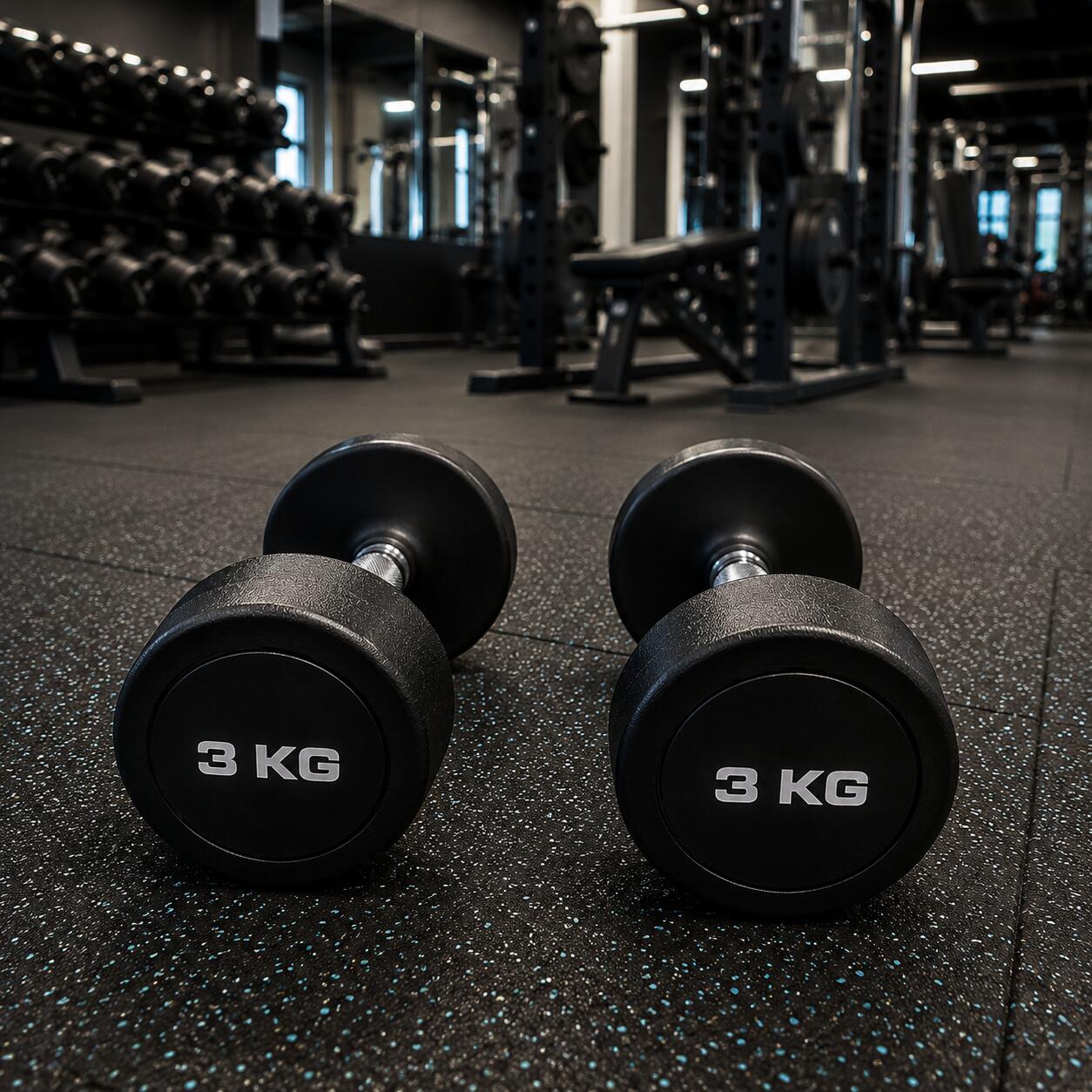 Mancuernas Redondas 3 kg (par) Fitness Musculación 2/3