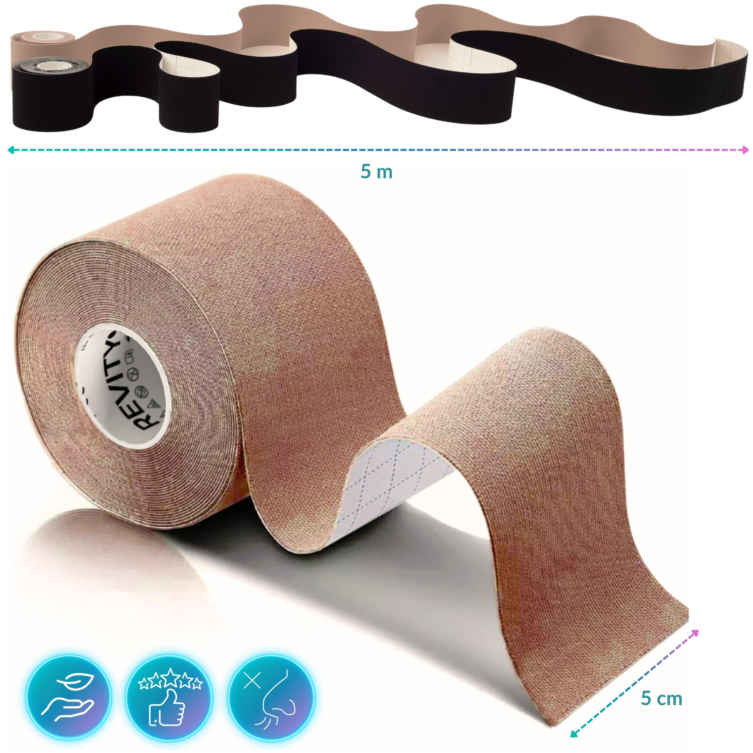 Kinesiotape voor gezicht & buste Intense Tape 5 cm x 5 m medisch - 1 rol 3/7