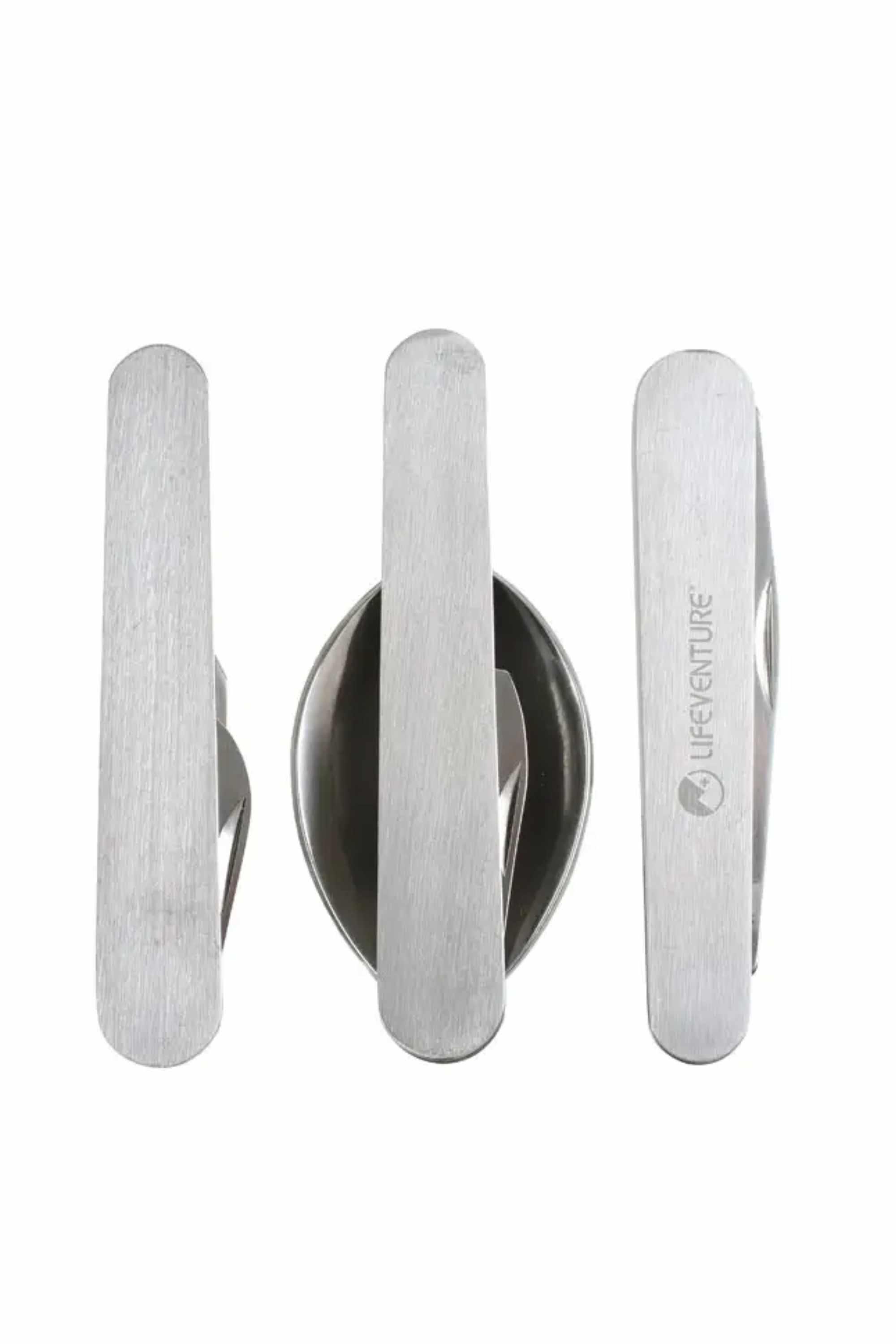 Couverts pliants Lifeventure en acier inoxydable 3 pièces compact 115x50x30 mm 2/4