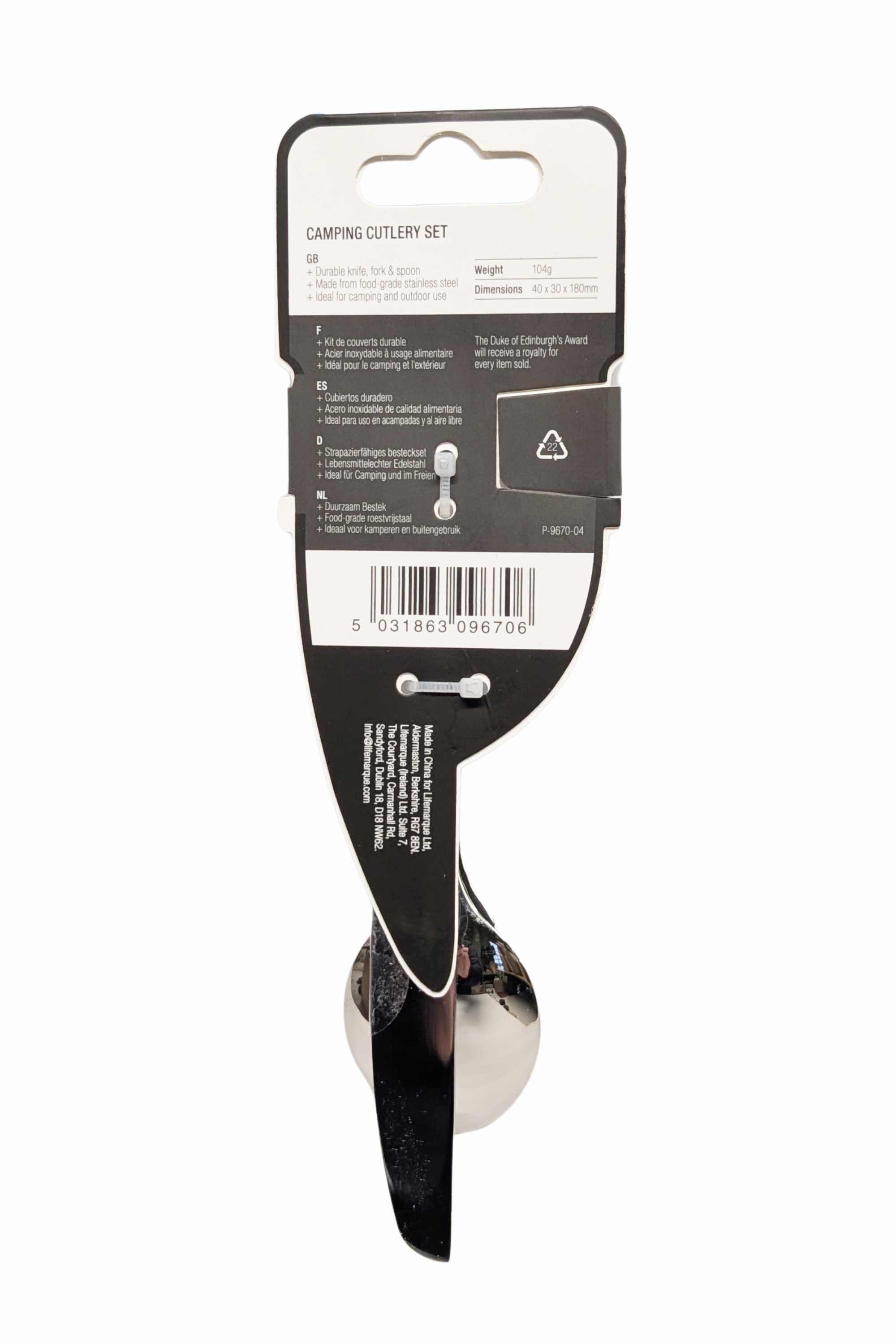 Zestaw sztućców Lifeventure Camping Cutlery Set 4/4