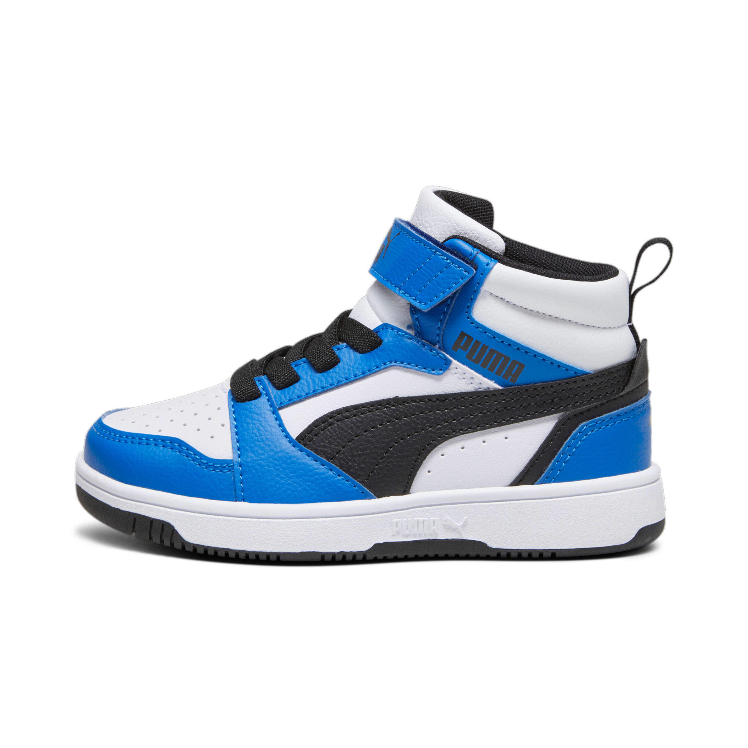 Rebound V6 Mid Sneakers Kinder PUMA White Black Racing Blue 2/15