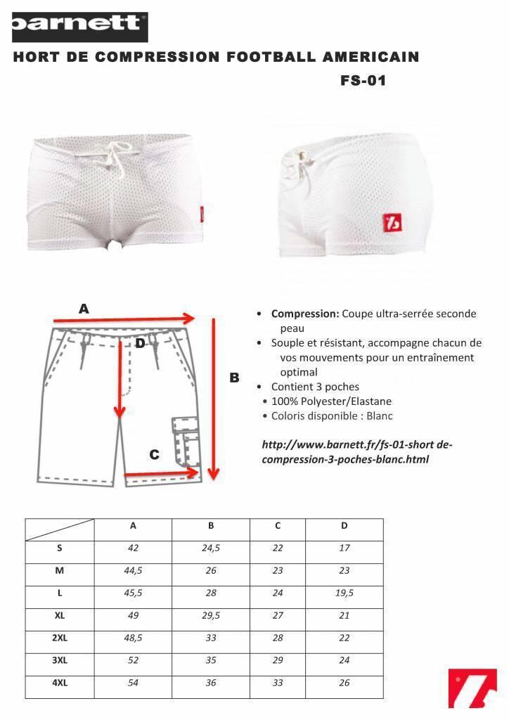 FS-01 white - 2XL Football compressive shorts, 3 slots 7/7