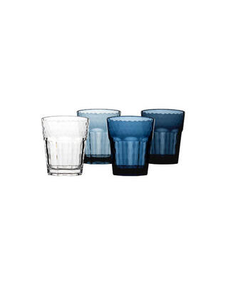 Limonade glas - mix & match - kunststof - 200 ml - 4 stuks - blauw