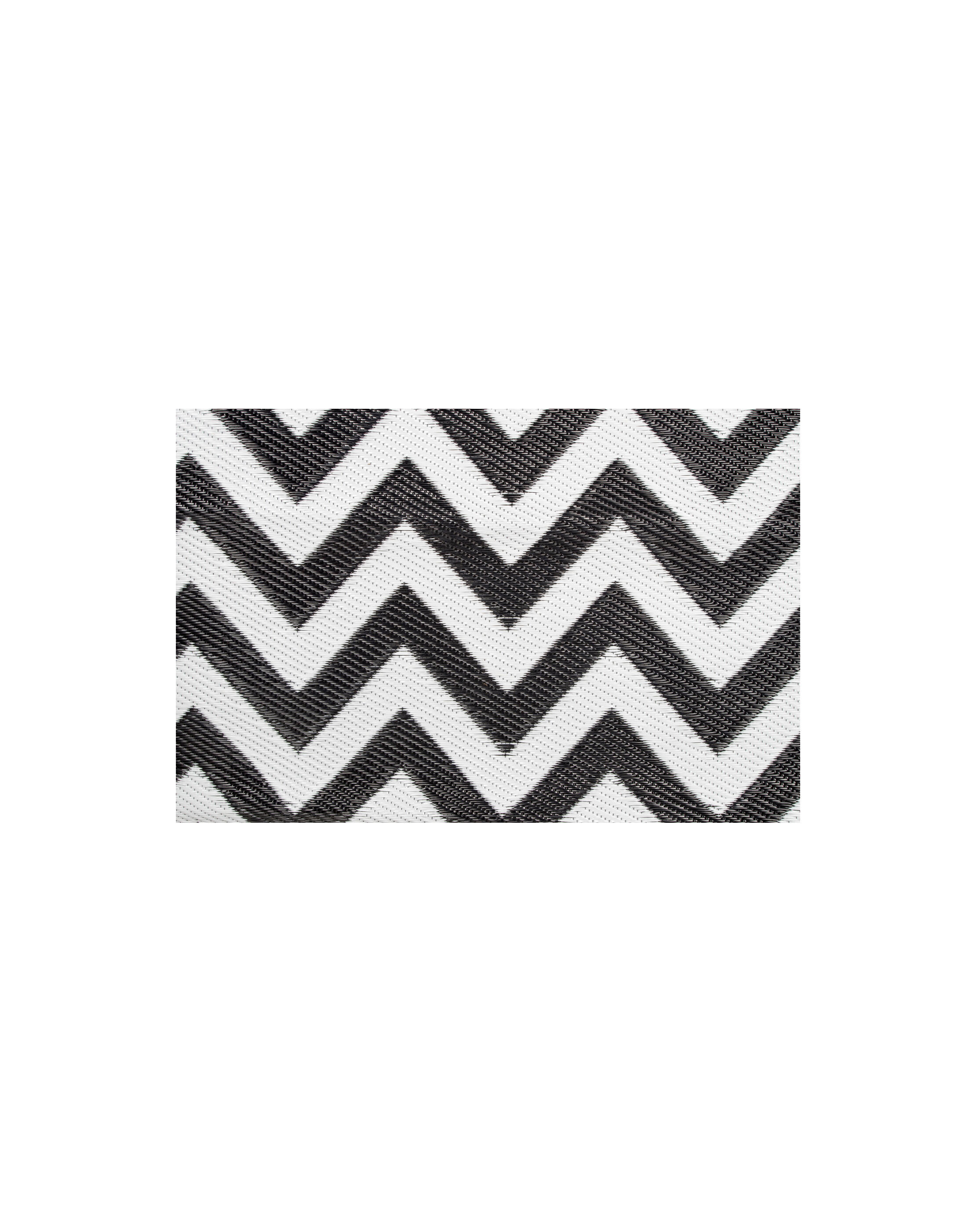 Urban Outdoor - Tapis Détente - Wave - Polypropylène - Noir/Blanc - L 3/6