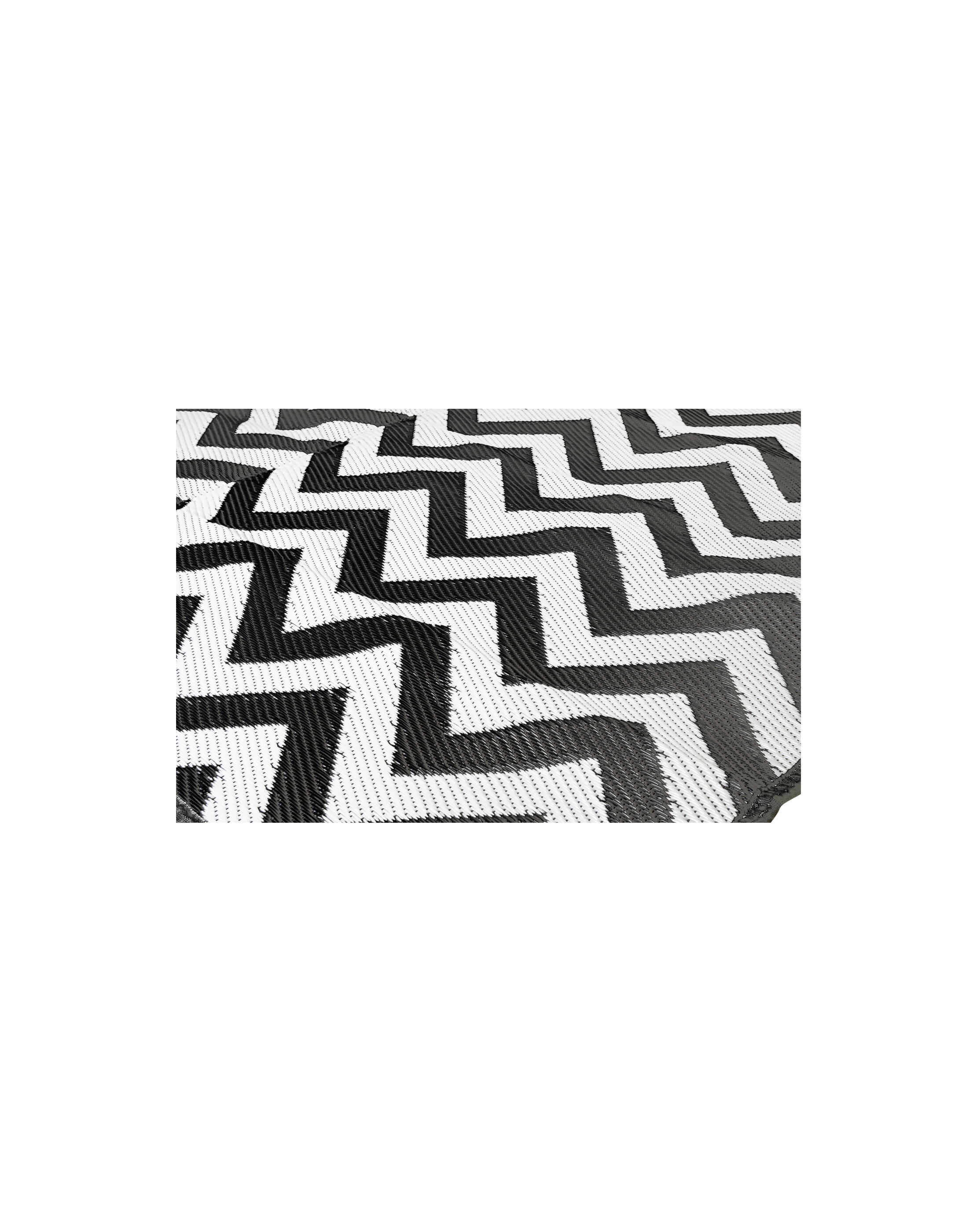 Urban Outdoor - Tapis Détente - Wave - Polypropylène - Noir/Blanc - L 2/6